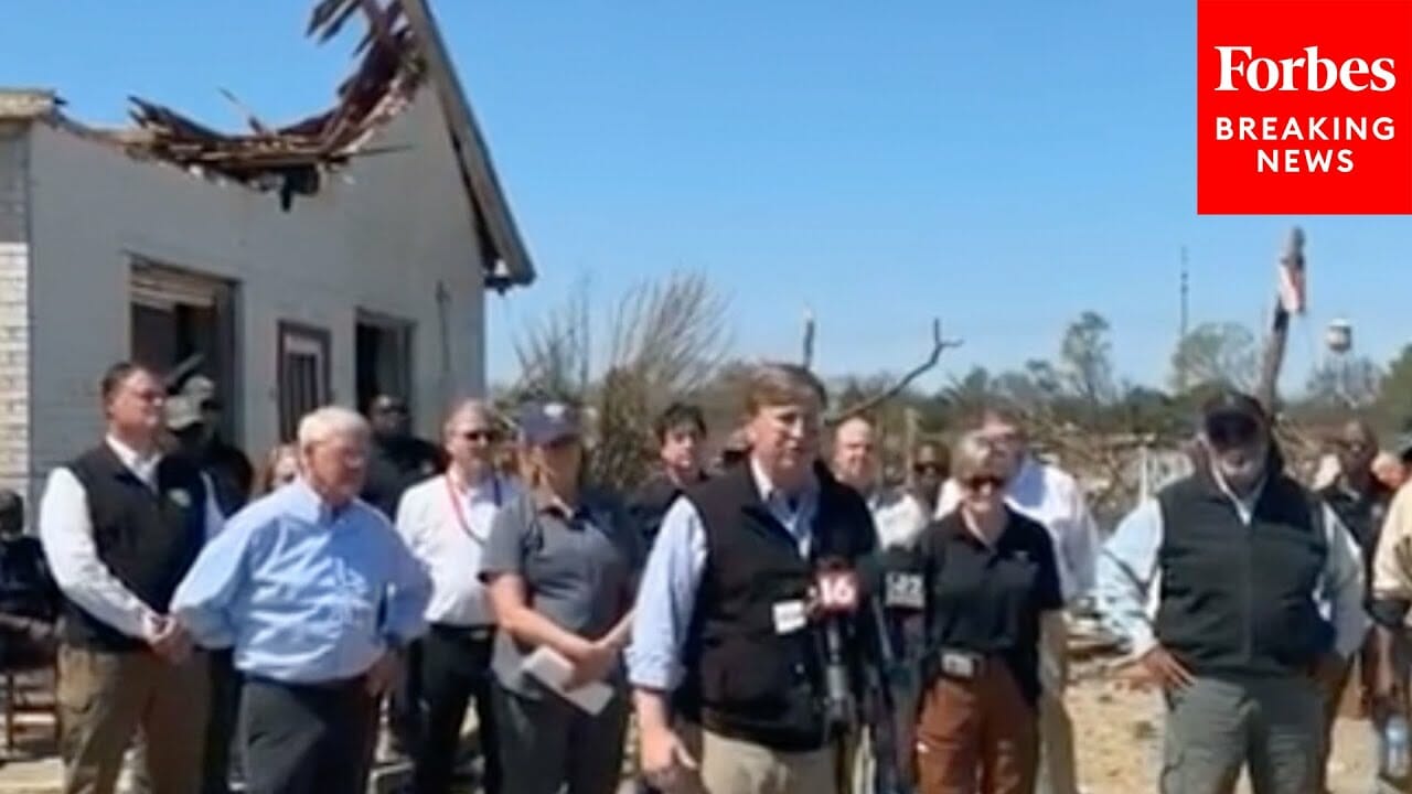 Mississippi Gov. Tate Reeves, DHS Sec. Mayorkas, Top Officials Tour Tornado-Stricken Towns