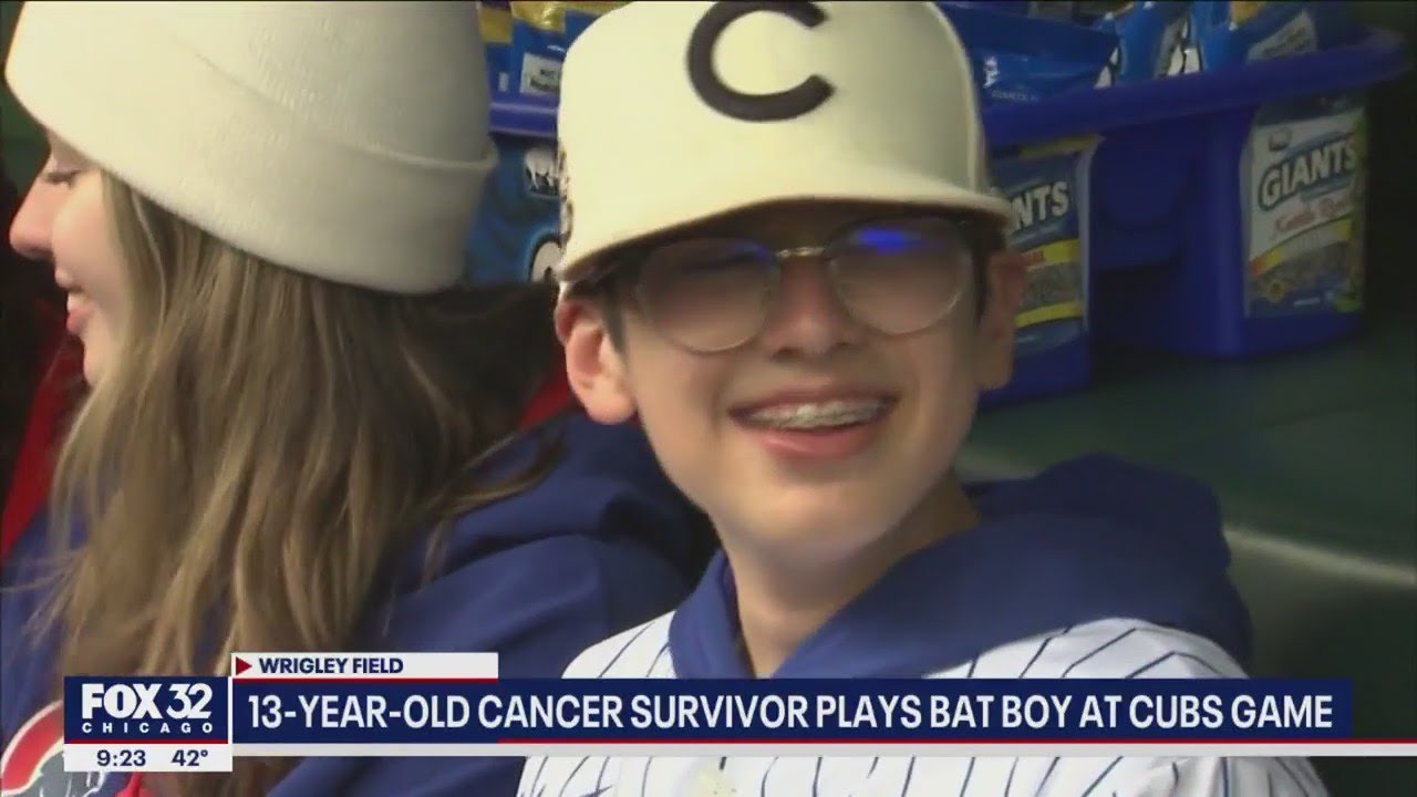 13 Year Old Cancer Survivor Plays Bay Boy At Cubs Game