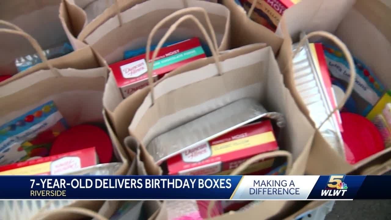 Cincinnati 7 Year Old Delivers Birthday Boxes For Kids At Foodbank