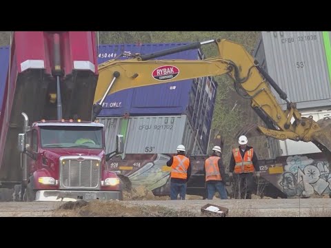 Derailed Train Cars Removed From Wisconsin River