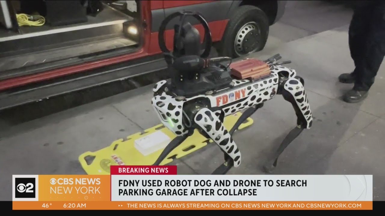 Fdny Uses Robot Dog And Drone In Parking Garage Search