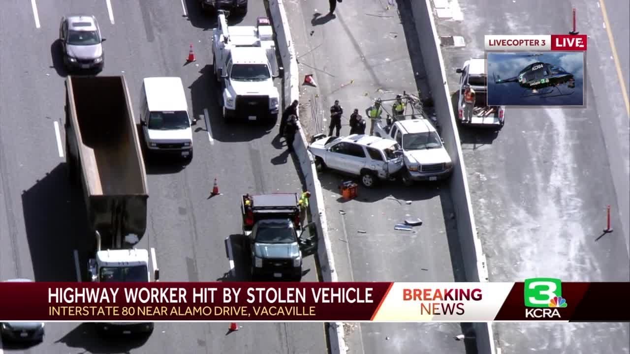 Highway Worker Hurt In I 80 Crash In Vacaville