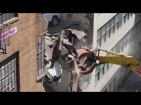 Lower Manhattan Parking Garage Being Demolished After Collapse