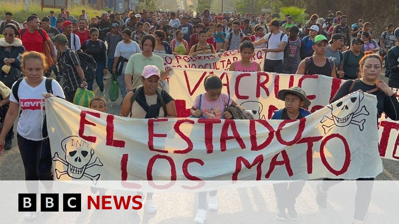 Migrants March Through Mexico Demanding Justice Over Detention Centre Deaths – Bbc News