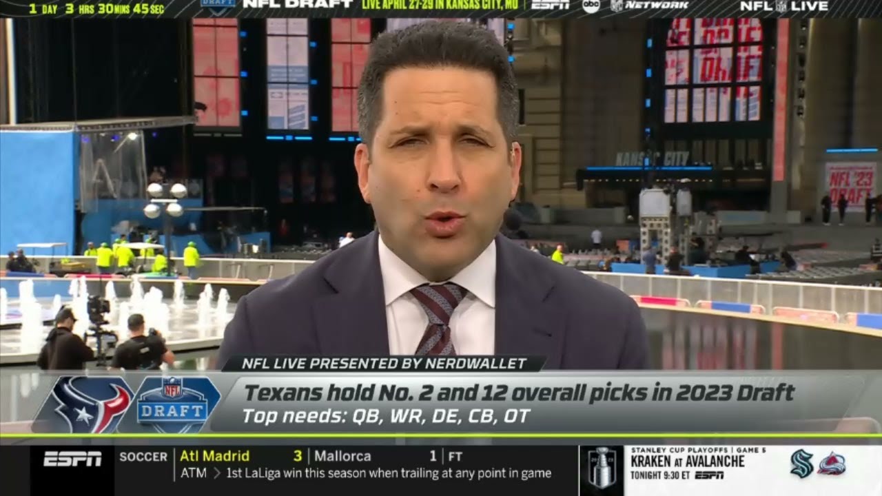 Nfl Live | Adam Schefter Latest On Nfl Mock Draft: Texans Will Go Tyree Wilson Over Will Anderson Jr