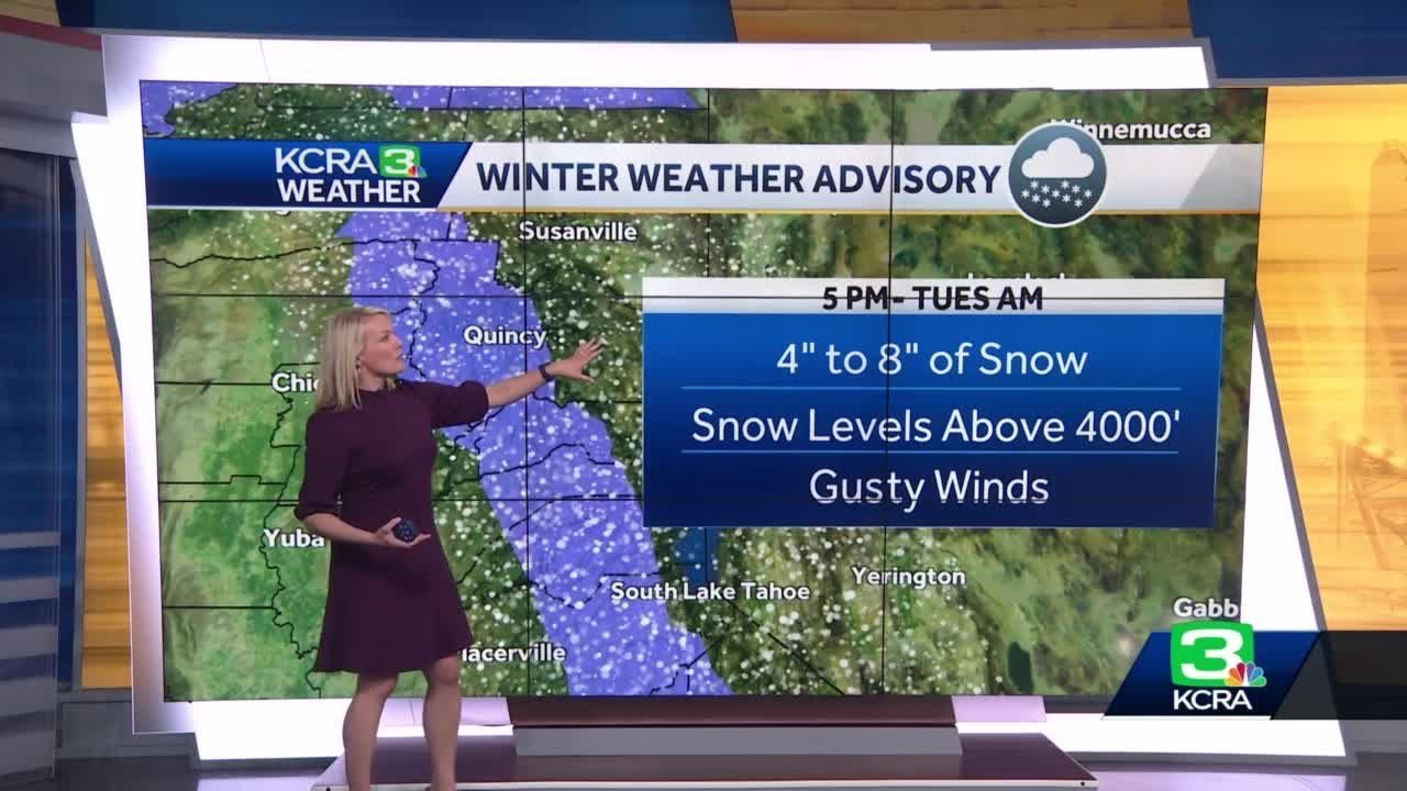 Northern California Snow Forecast: Rain And Snow Return On Monday, Tuesday