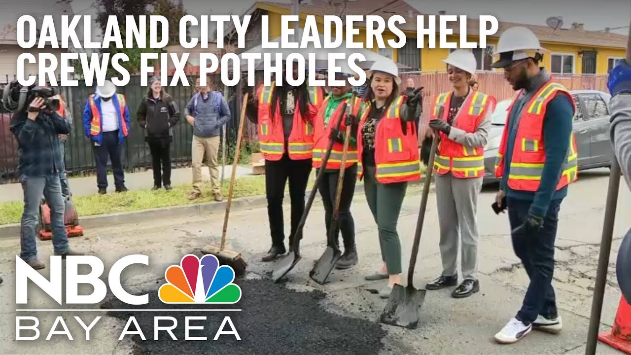 Oakland City Leaders Help Crews Fix Potholes In Cleanup Event