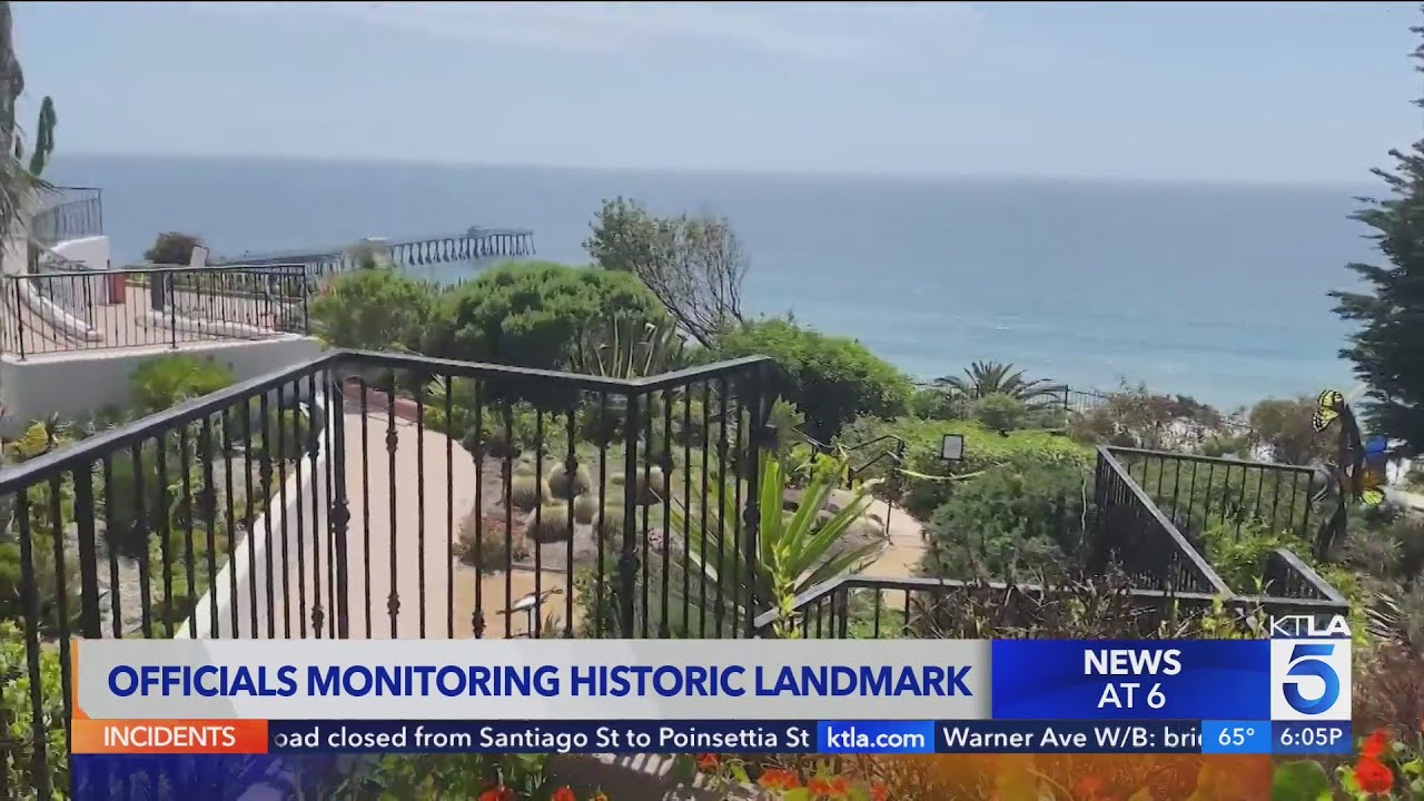 Officials Monitoring Cracks On Terrace Of Casa Romantica In San Clemente