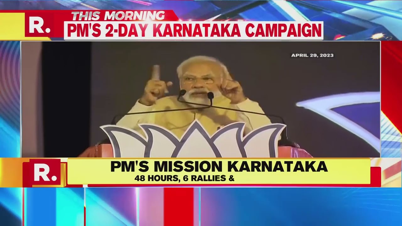 Pm Modi Holds Mega Roadshow In Mysuru, Winds Up Two Day Election Tour Of Karnataka