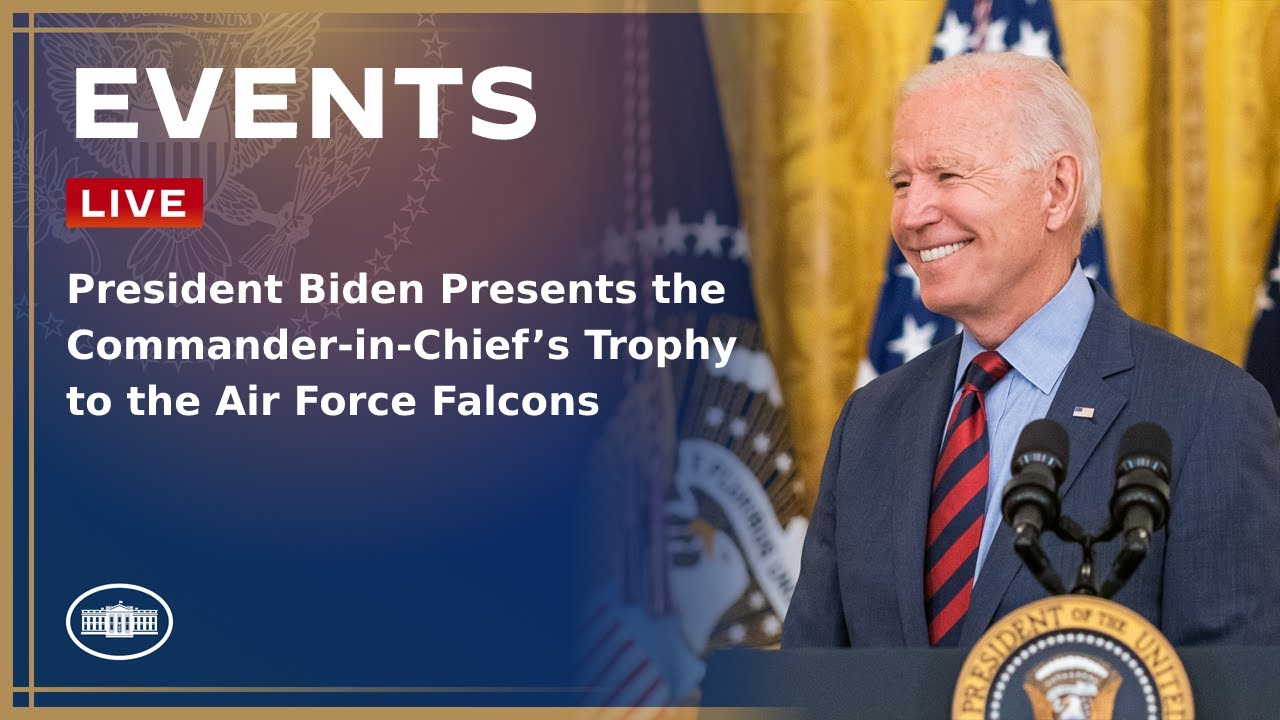 President Biden Presents The Commander In Chief’s Trophy To The Air Force Falcons