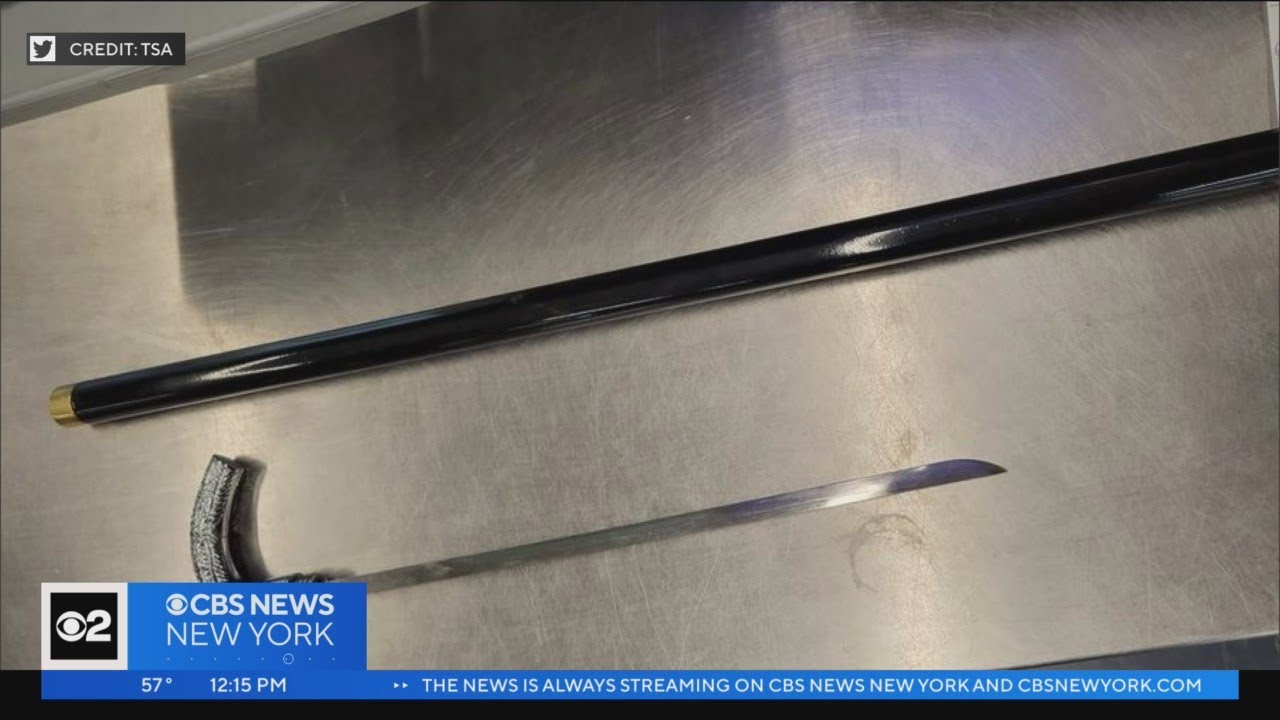 Sword Concealed Inside Cane At Newark Airport