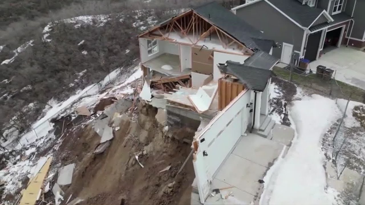 Video Compilation: Draper Houses Slide Down Eroding Cliffside | Utah News