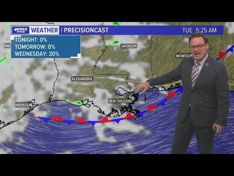 Weather: A Fairly Quiet Forecast Continuing Through The Week, Slight Chance For Showers Midweek | New Orleans News