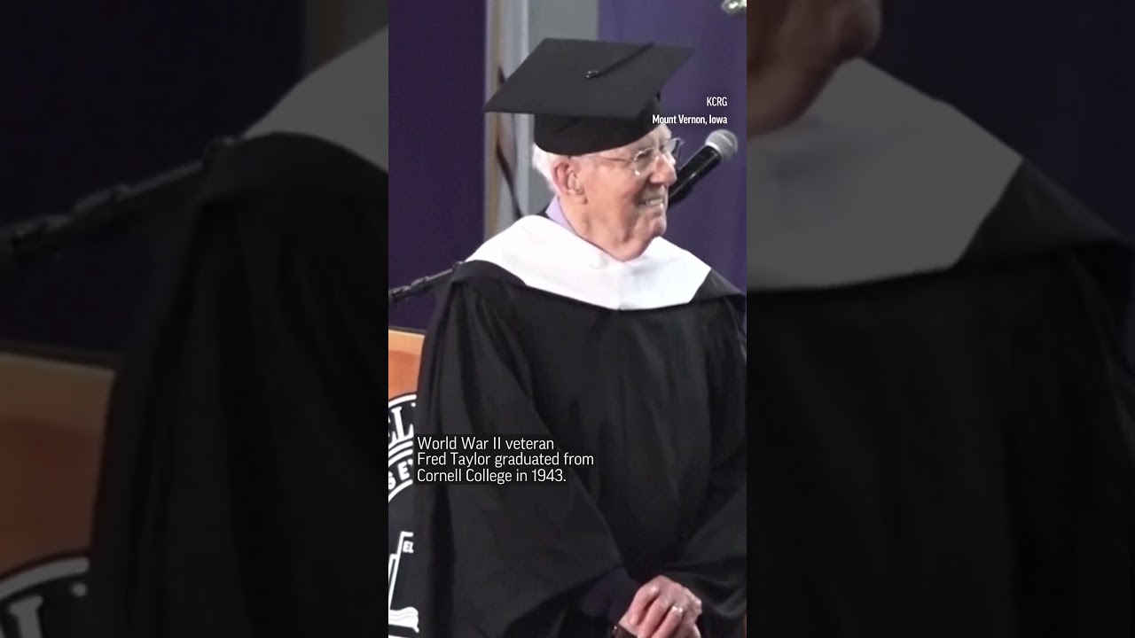 101 Year Old Veteran Walks Across The Stage At Graduation. #shorts | Ap