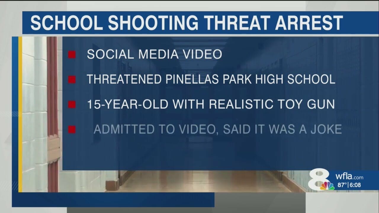 15 Year Old Arrested For Threatening Mass Shooting At Pinellas Park High, Police Say