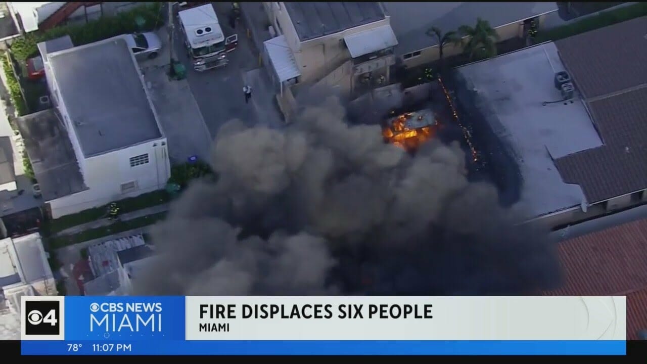 6 Displaced By Miami House Fire, 3 Treated For Smoke Inhalation