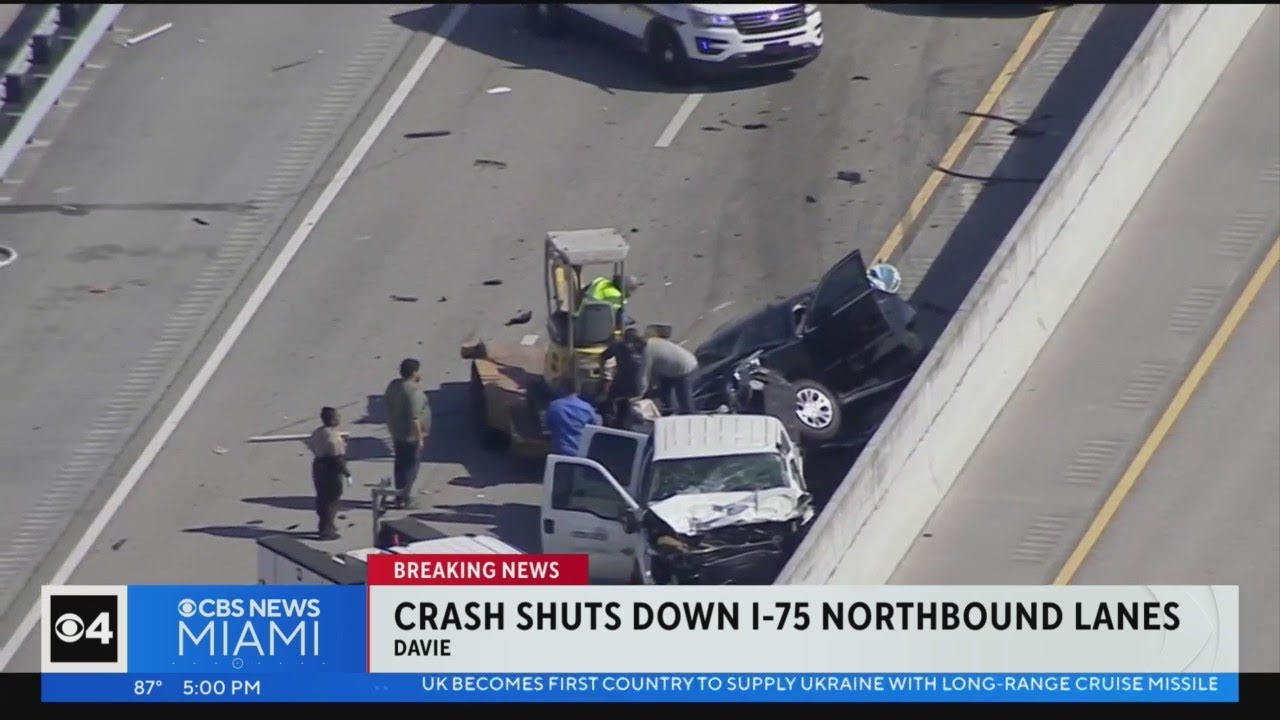 Accident Involving Injuries Shuts Down Nb I 75 Lanes Near Griffin Rd. In Davie