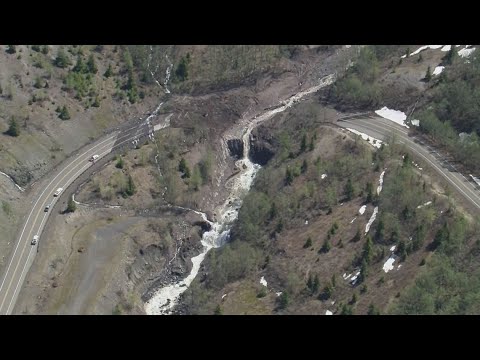 Aerials: Landslide Near Mount St. Helens