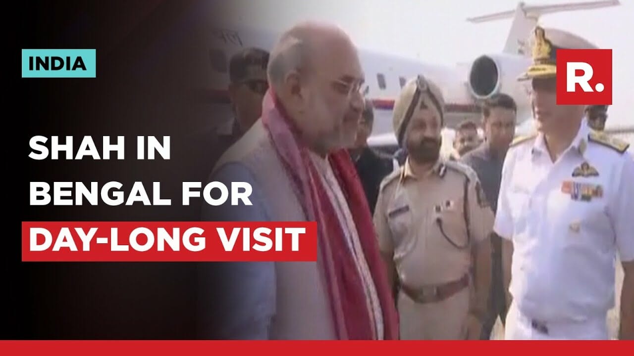 Amit Shah Arrives In Bengal For Day Long Visit To Celebrate Rabindranath Tagore Jayanti