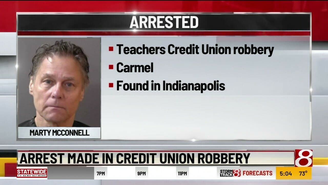 Arrest Made In Credit Union Robbery In Carmel, Indiana