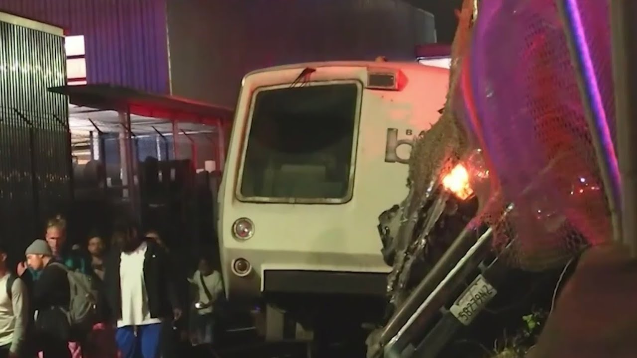 Bart Train Slams Into Pickup Truck On Tracks