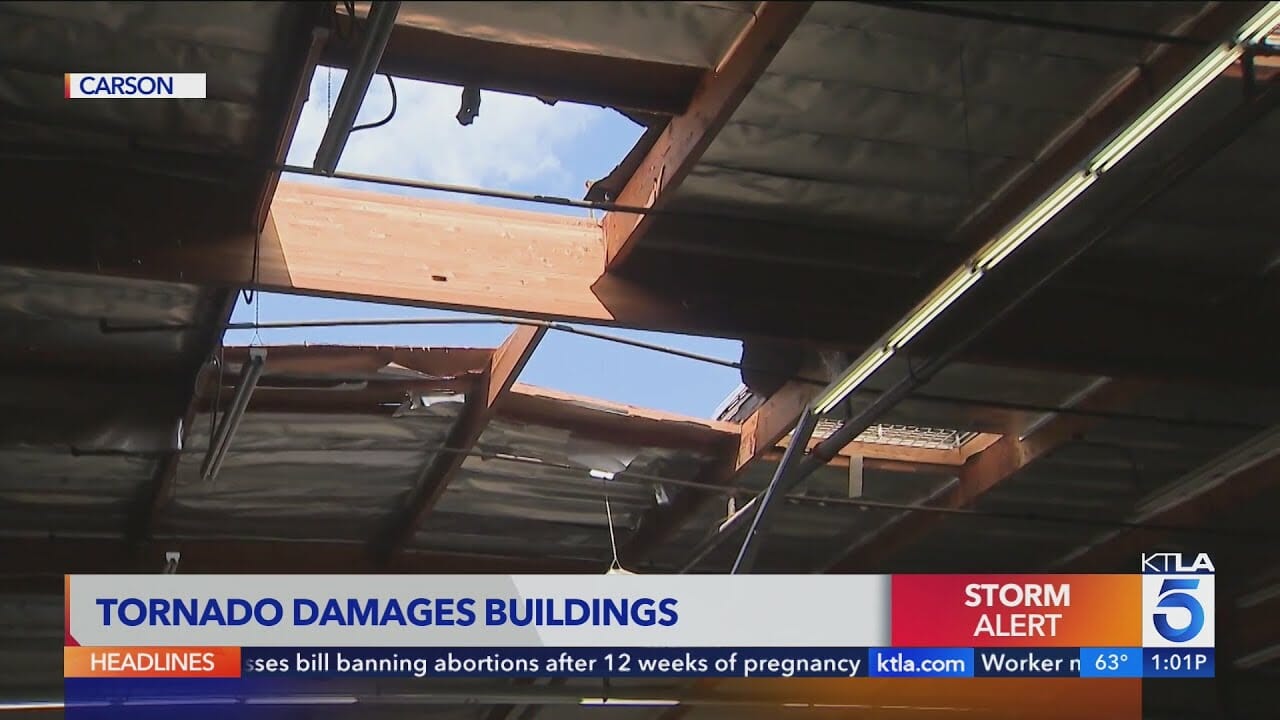 Brief Tornado Damages Buildings In Carson Compton Area