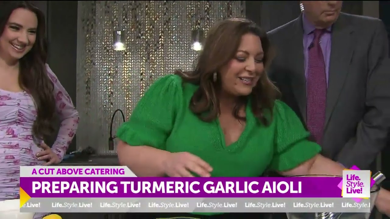 Chef Amy Preparing Turmeric Garlic Aioli