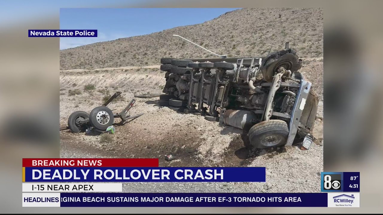 Deadly Rollover Crash Blocks Multiple Lanes Of Traffic Near North End Of Las Vegas Valley