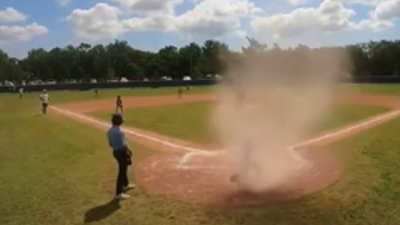 Dust Devil Engulfs Catcher At Florida Youth Baseball Game