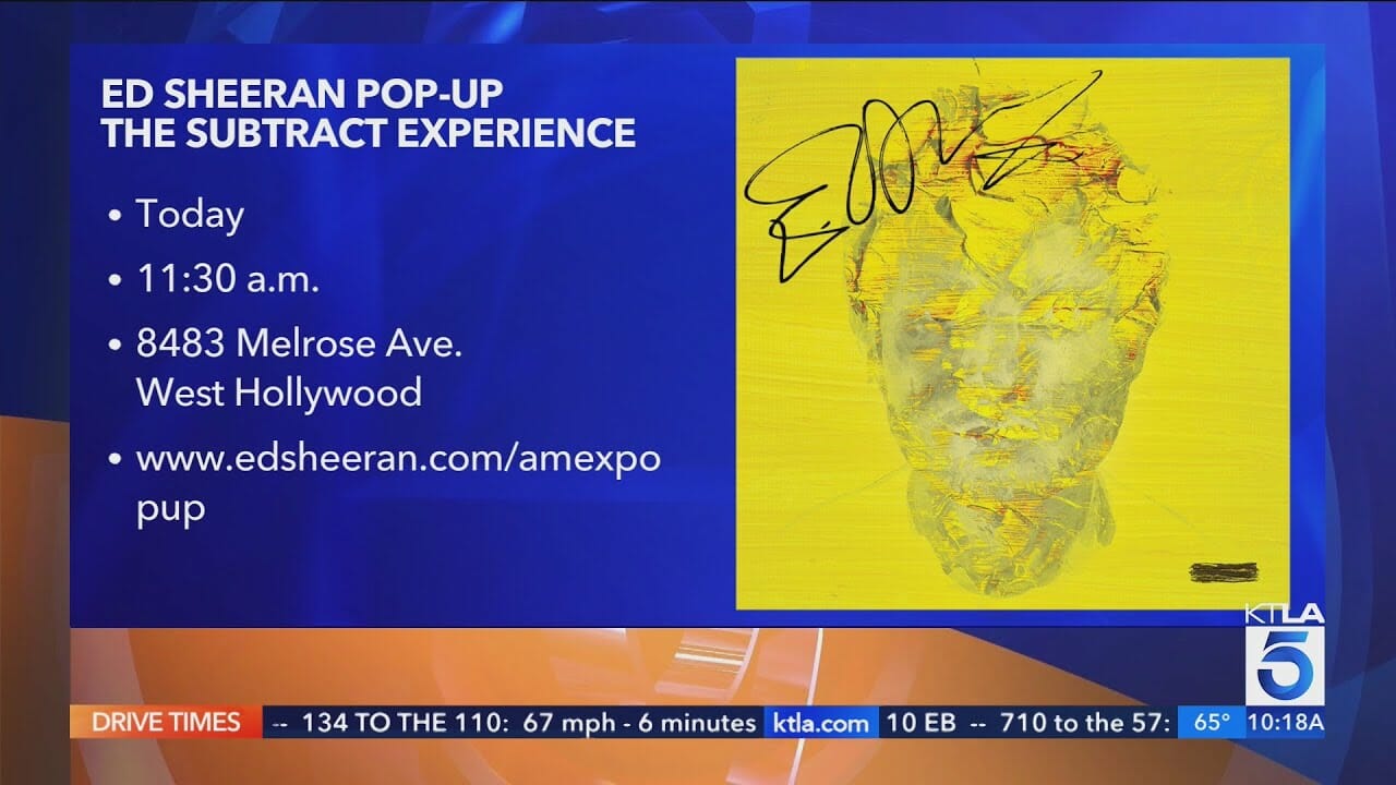 Ed Sheeran Pop Up Experience Taking Place In West Hollywood