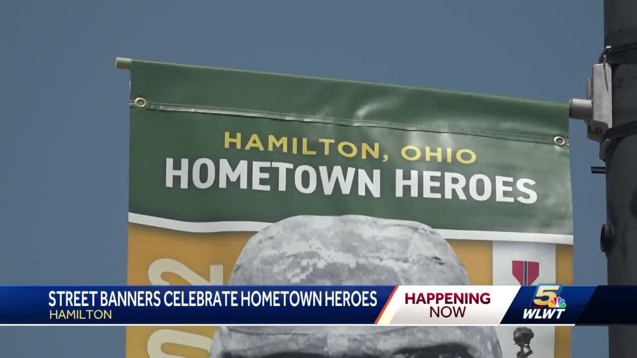 Hamilton Street Banners Celebrating Hometown Heroes