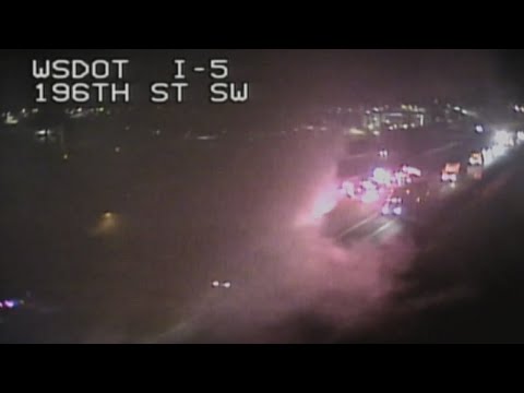 I 5 Fully Reopens After Massive Overnight Car Fire Near Lynnwood