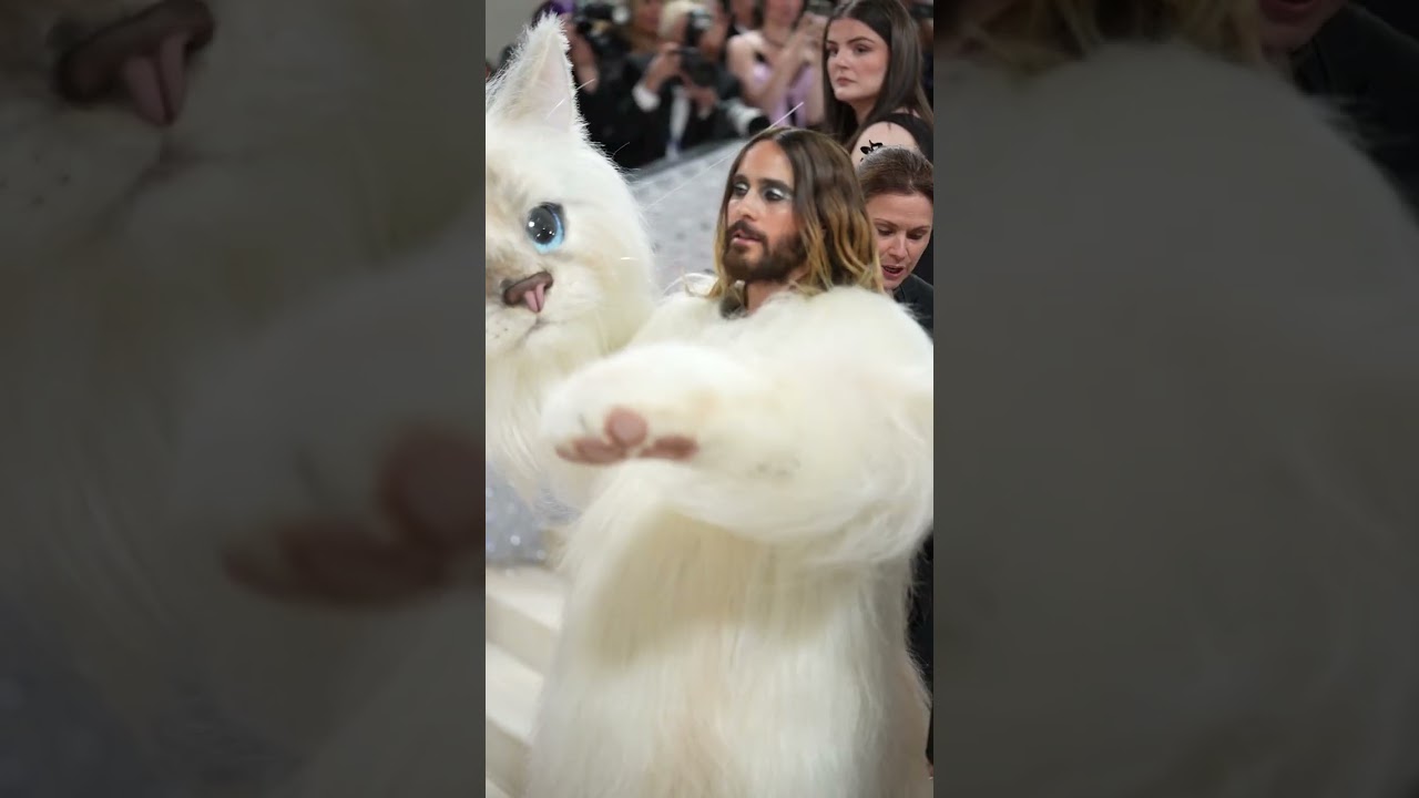 Jared Leto Dresses As Karl Lagerfeld’s Cat Choupette On Met Gala Red Carpet #shorts | Ny Post