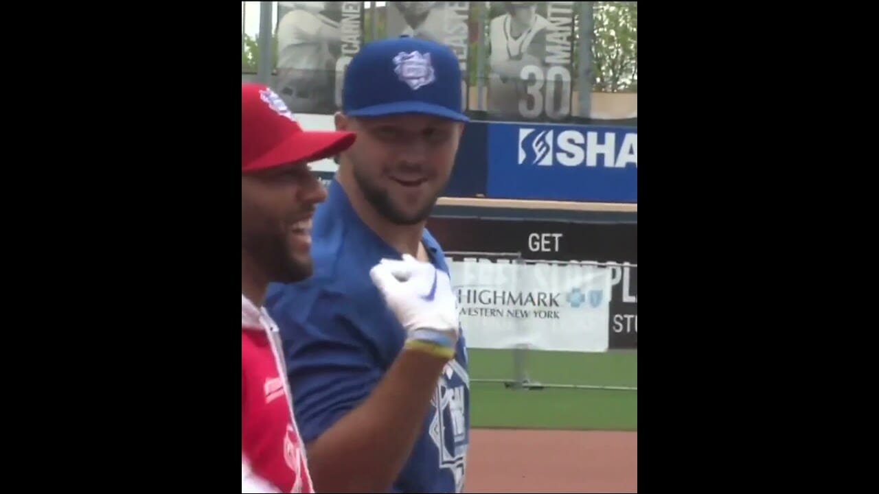 Josh Allen Out Here Mashing Home Runs (via @buffalobisons/twitter) #shorts