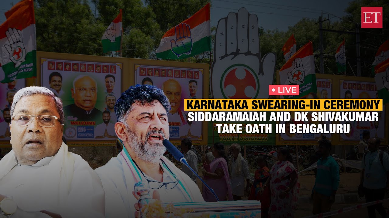 Karnataka Swearing In Ceremony: Siddaramaiah And Dk Shivakumar Take Oath In Bengaluru | Live | Econ Times