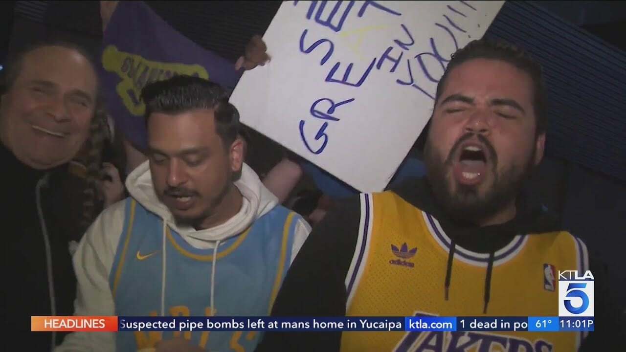 Lakers Warriors Rivalry On Full Display Outside Crypto.com Arena For Game 4