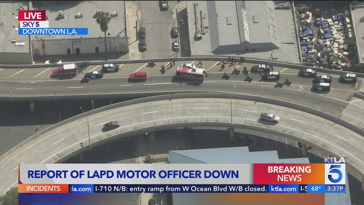 Lapd Motor Officer Victim Of Alleged Hit And Run On 10 Freeway