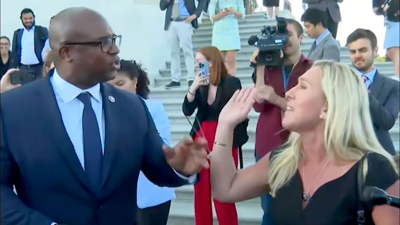 Marjorie Taylor Greene And Jamaal Bowman Get Into Shouting Match Outside Congress