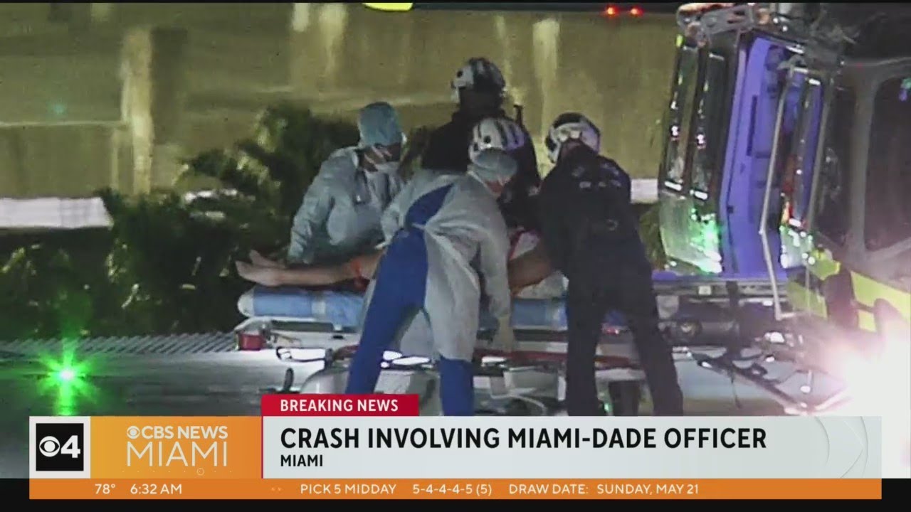 Miami Dade Police Officer Rushed To Hospital After Miami Lakes Crash