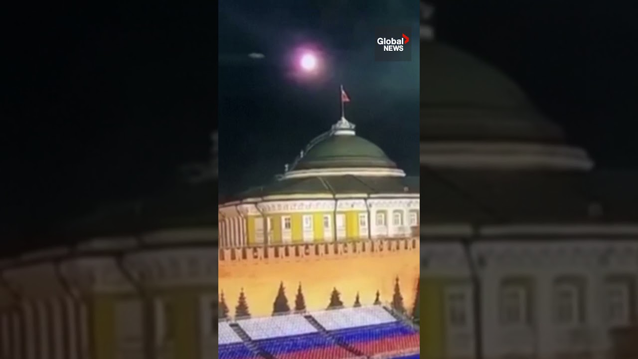 Moment: Drone Explodes Over Kremlin Palace, Video Shows