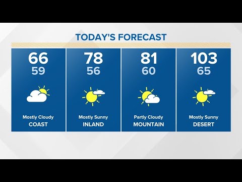 Morning Coastal Clouds Stretch Inland; Threat Of Afternoon Mountain T Storms Climbs