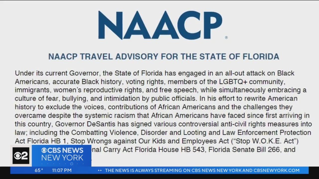 Naacp Issues Travel Advisory For State Of Florida