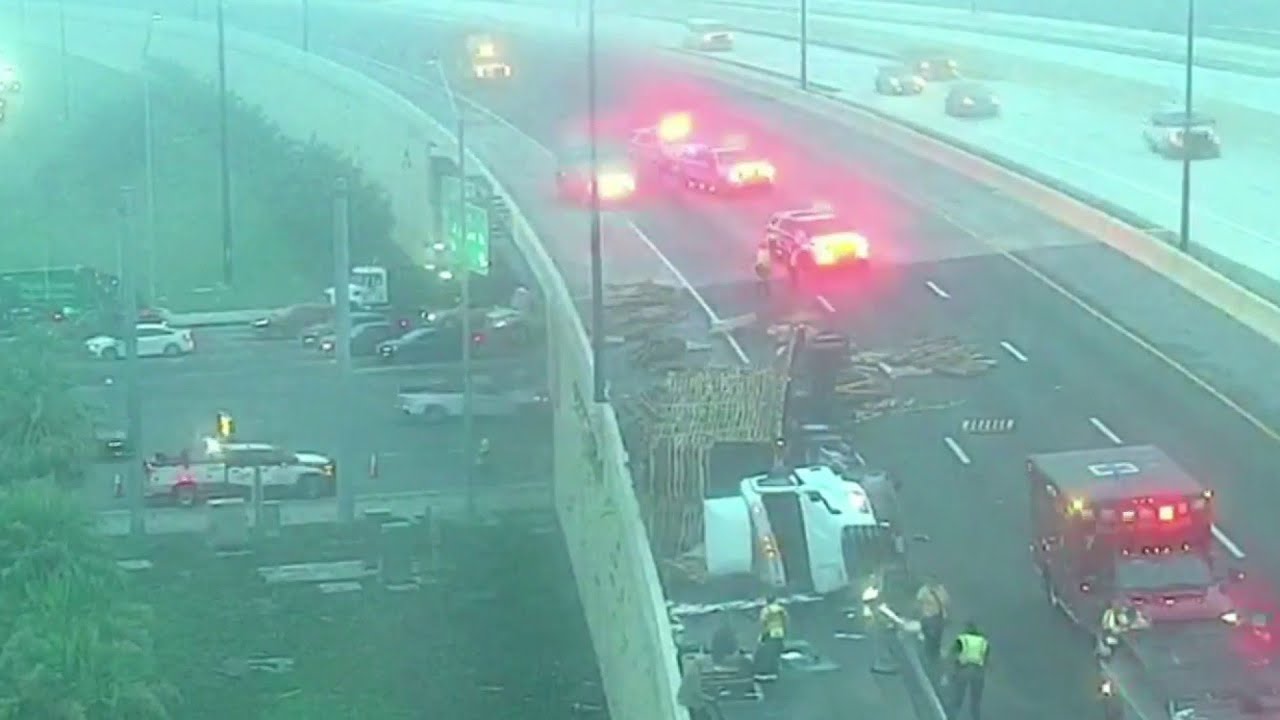 Overturned Semi Blocks I 4 At John Young Parkway