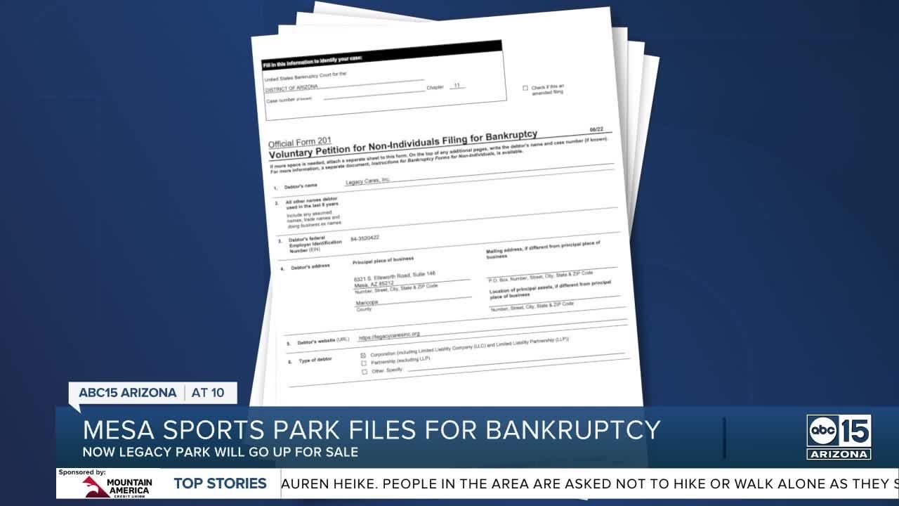 Owners Of Legacy Sports Complex File For Bankruptcy