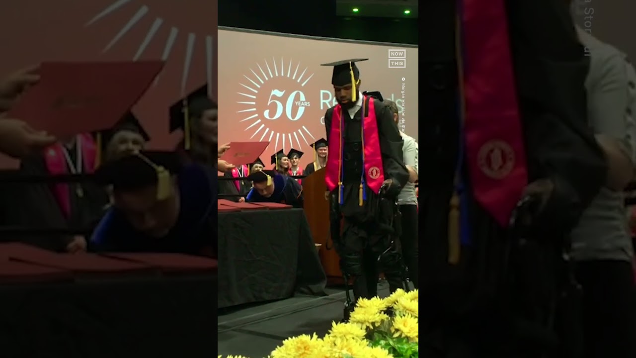 Paralyzed Gun Violence Victim Walks At Graduation Ceremony