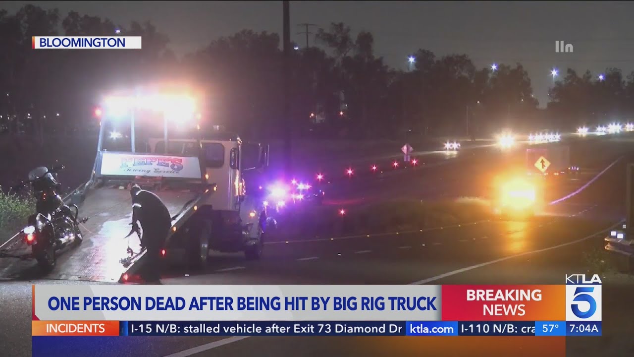 Pedestrian Dead After Being Hit By Big Rig On 10 Freeway In Bloomington