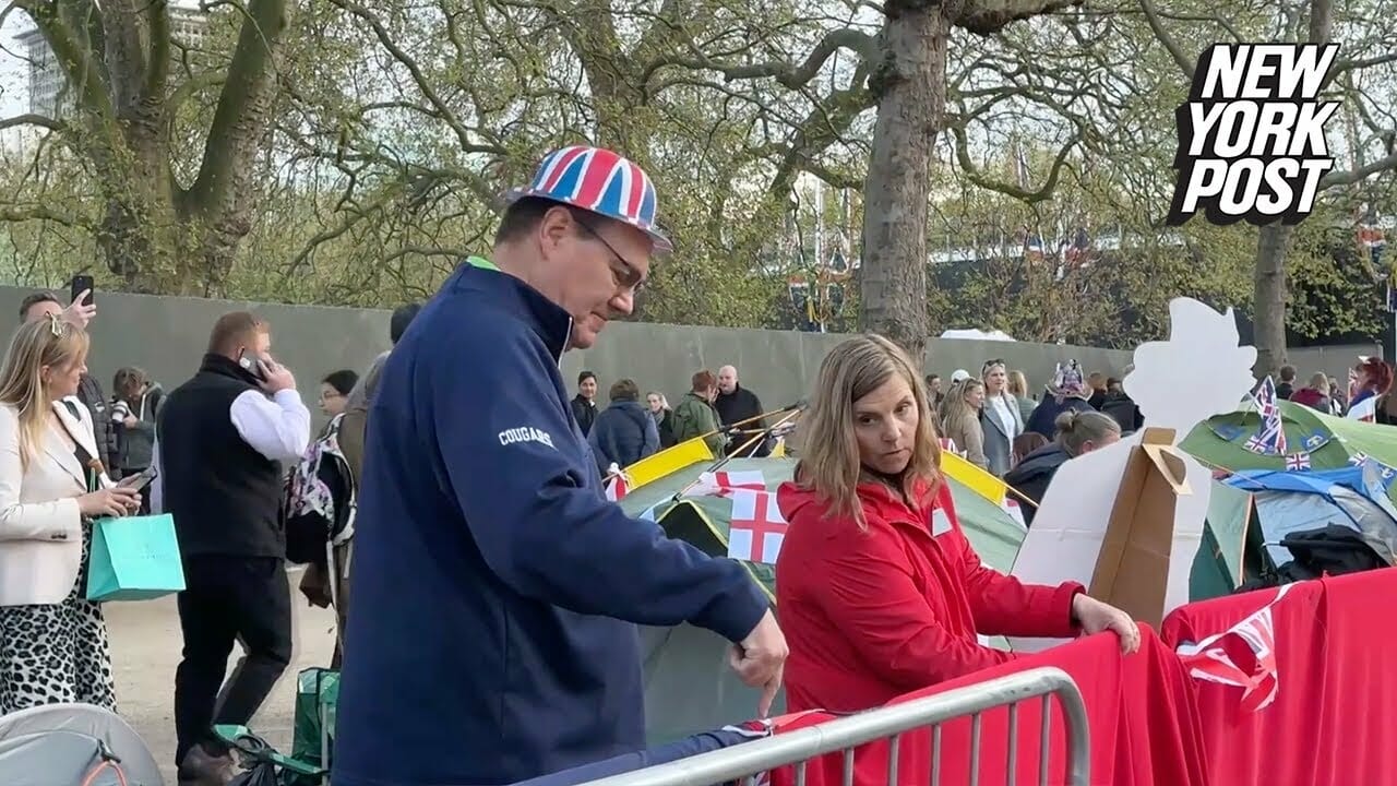 People Set Up Tents Around Parade Area In London To Watch King Charles’ Coronation | New York Post