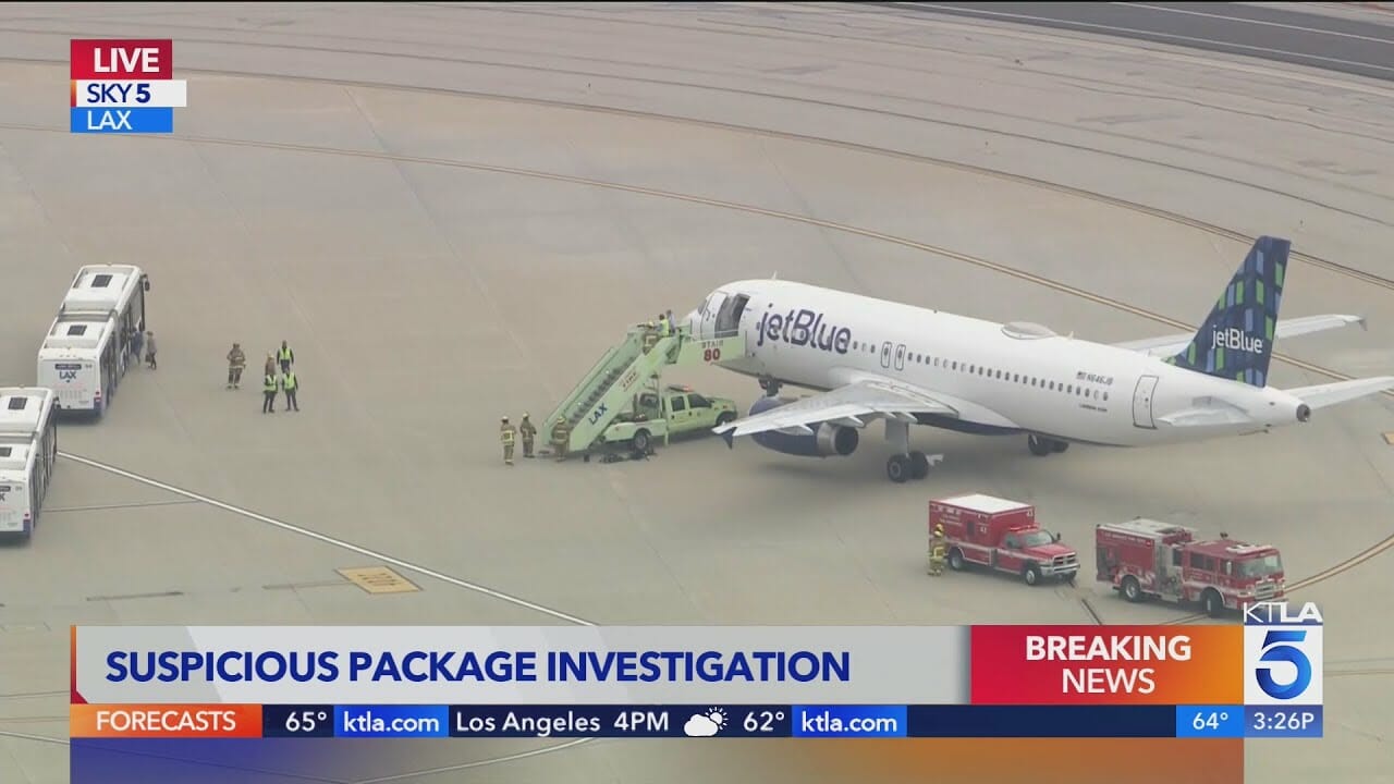 Plane Evacuated At Lax For Suspicious Package Investigation