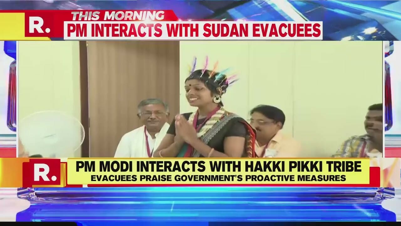 Pm Modi Interacts With Members Of Hakki Pikki Tribe, Evacuated From Sudan