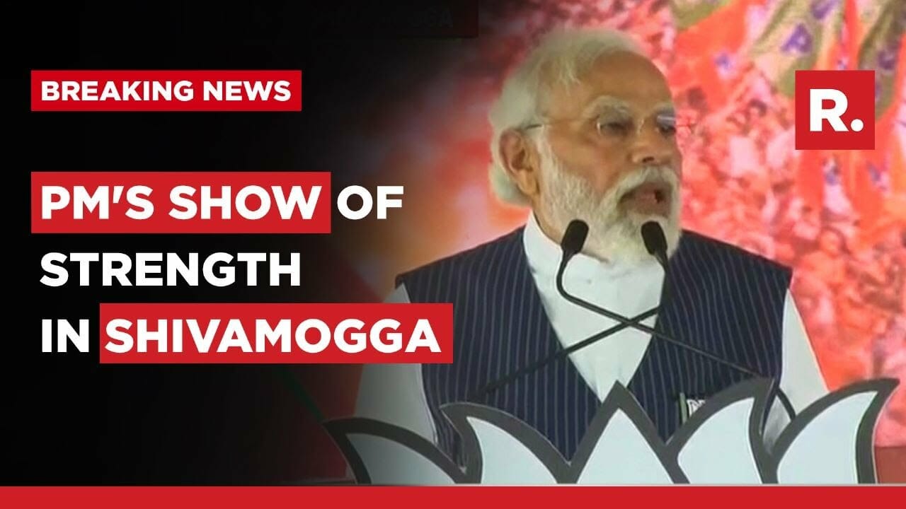 Pm Modi Leads Massive Bjp Campaign In Shivamogga Post Bengaluru Roadshow | Karnataka Polls